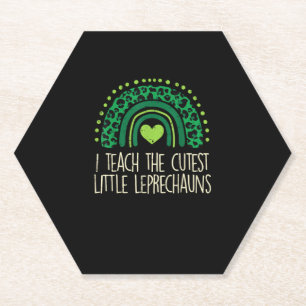 I Teach The Cutest Little Leprechaun St Patricks D Paper Coaster