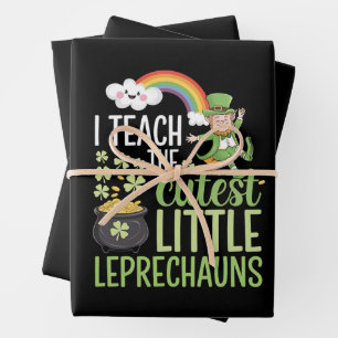 I Teach The Cutest Little Leprechauns Irish Teache Wrapping Paper Sheet
