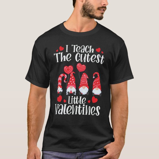 I Teach The Cutest Little Valentines Women Gnome T T-Shirt (Front)