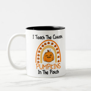 I Teach The Cutest Pumpkins In The Patch Rainbow Two-Tone Coffee Mug