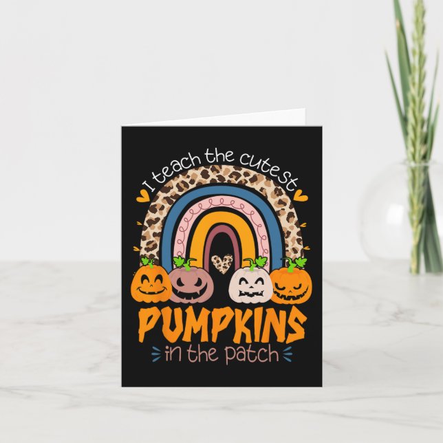 I Teach The Cutest Pumpkins In The Patch Retro Tea Card (Front)