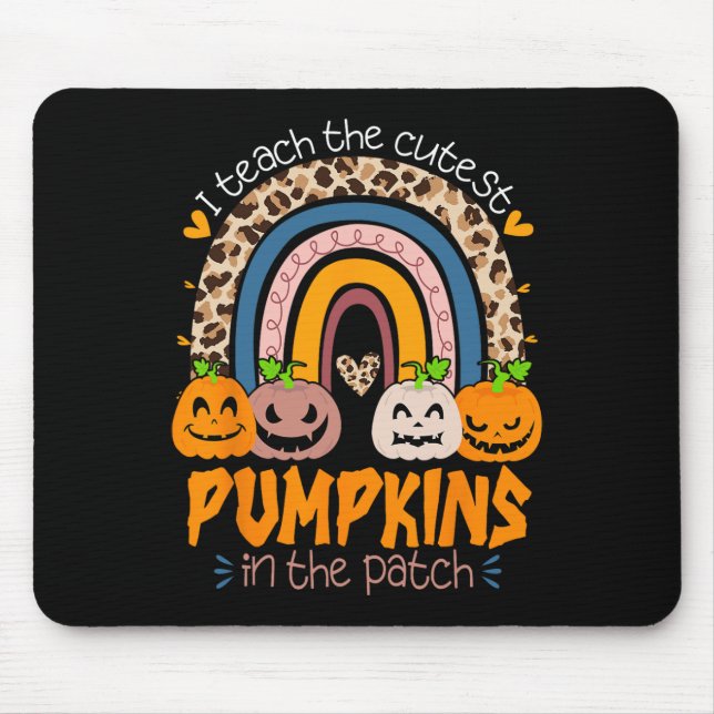 I Teach The Cutest Pumpkins In The Patch Retro Tea Mouse Mat (Front)