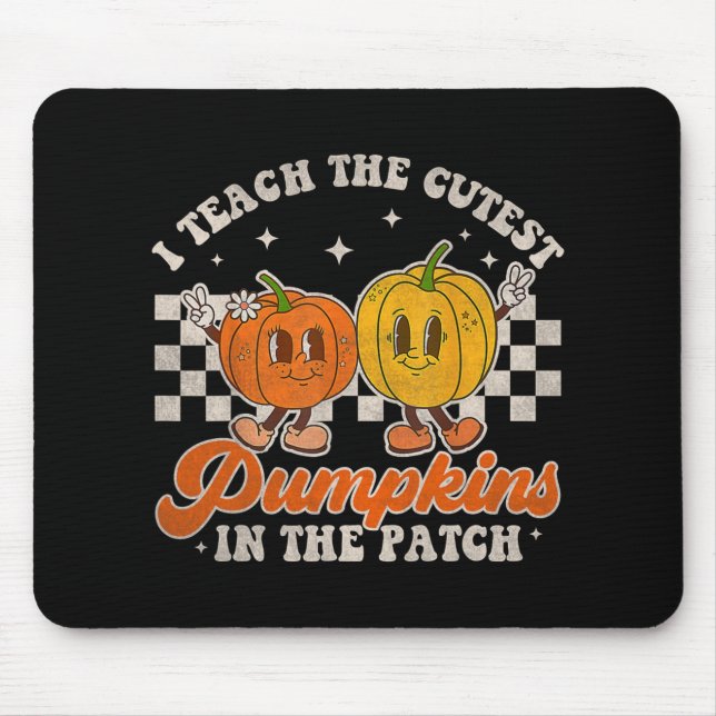 I Teach The Cutest Pumpkins In The Patch Retro Tea Mouse Mat (Front)