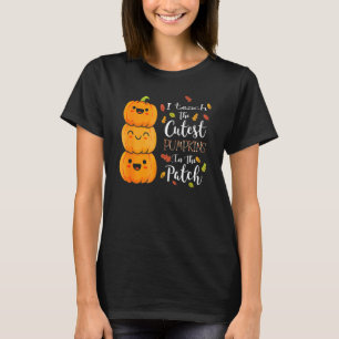 I Teach The Cutest Pumpkins Retro In The Patch Tea T-Shirt