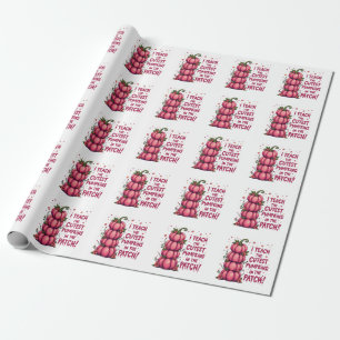 I Teach the Cuttest Pumpkin in the Patch Cancer Wrapping Paper