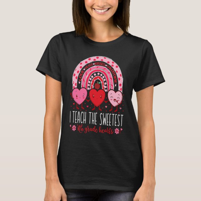 I Teach The Sweetest 8th Grade Hearts Teachers Val T-Shirt (Front)