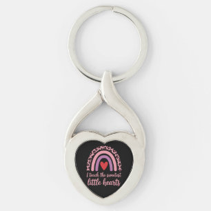 I Teach The Sweetest Hearts Rainbow Teacher Key Ring