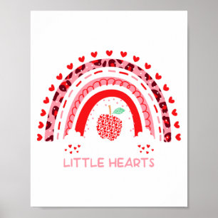 I Teach The Sweetest Hearts Rainbow Teacher Valent Poster