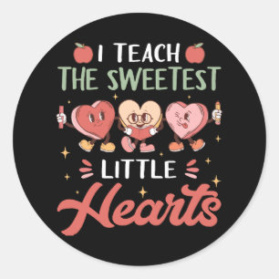 I Teach The Sweetest Little Heart Classic Round Sticker
