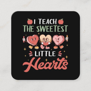I Teach The Sweetest Little Heart Square Business Card