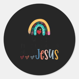 I Teach Tiny Humans About Jesus Christian Teacher  Classic Round Sticker