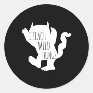 I Teach Wild Things Monster  Fun Halloween Gifts  Classic Round Sticker
