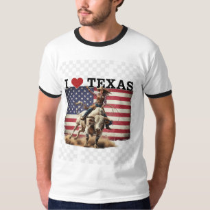 I ❤️ TEXAS – Rodeo Spirit & Patriotism T-Shirt