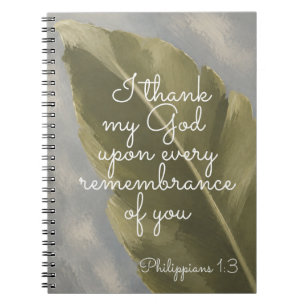 I THANK MY GOD Philippians 1:3 Teacher Gift Notebook