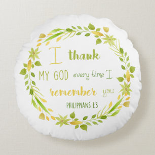 I thank my God Philippians Christian Bible Pillow
