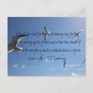 I Thank You God...E.E. Cummings Postcard