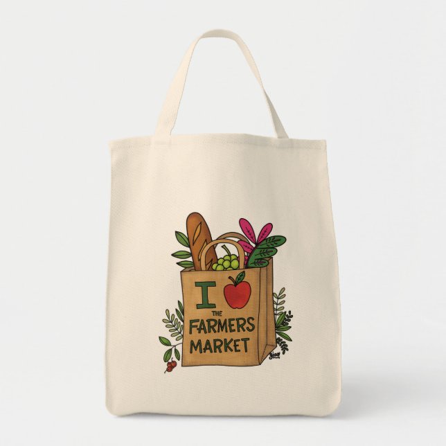 I 🍎 The Farmers Market Tote Bag (Front)
