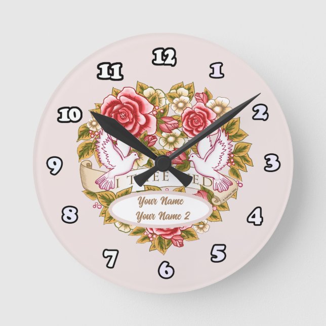 I Thee Wed wedding clock (Front)