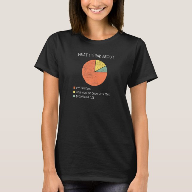 I Think About Chickens Pie Chart - Chicken Owner T-Shirt (Front)