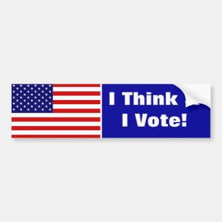 I Think and I Vote Bumper Sticker