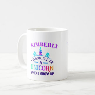 I think I'll Be a Unicorn, Bright Rainbow Colours Coffee Mug