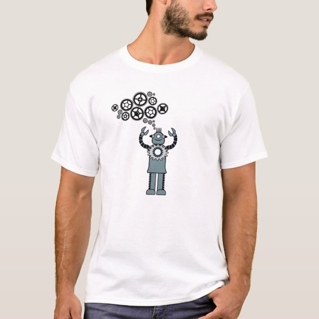 I Think in Robot - Steampunk Robot speak! T-Shirt (Front)