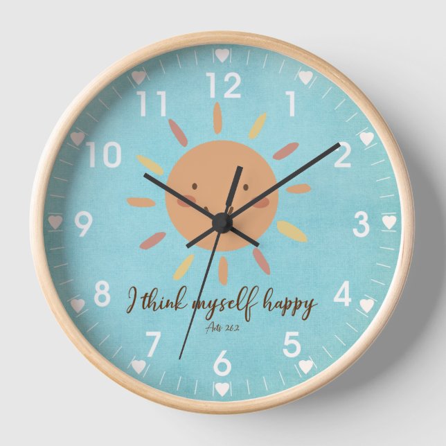 I Think Myself Happy BIble Verse Clock (Front)