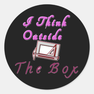 I Think Out of the Box: Creative Design Classic Round Sticker