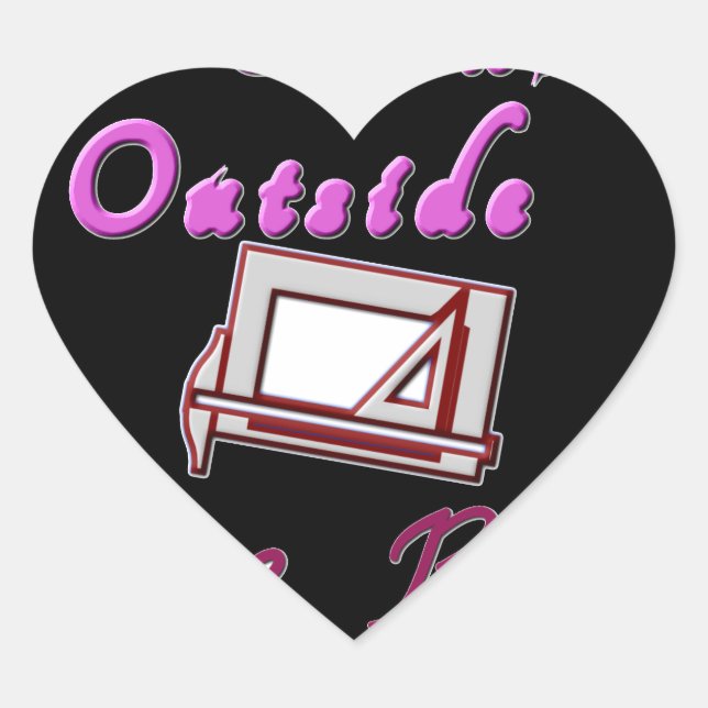 I Think Out of the Box: Creative Design Heart Sticker (Front)