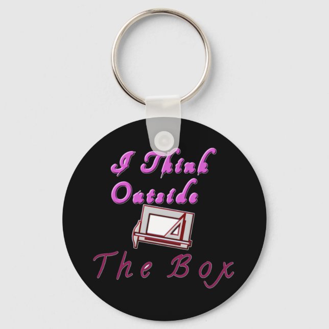 I Think Out of the Box: Creative Design Key Ring (Front)
