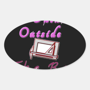 I Think Out of the Box: Creative Design Oval Sticker