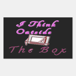 I Think Out of the Box: Creative Design Rectangular Sticker