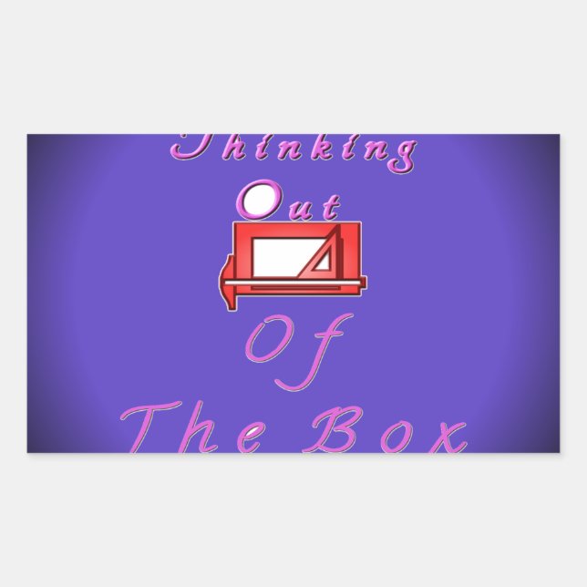 I think outside the box. rectangular sticker (Front)