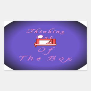 I think outside the box. rectangular sticker