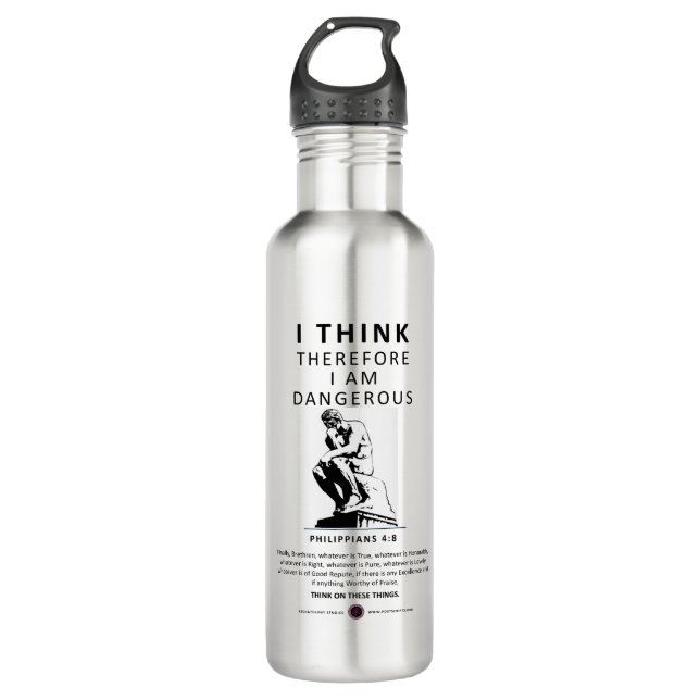 I Think Therefore I am Dangerous 710 Ml Water Bottle (Front)