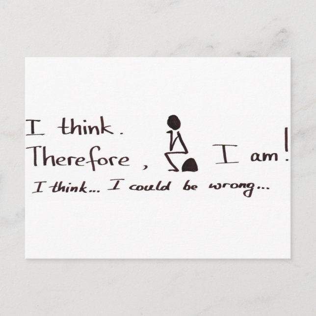 I think therefore I am Postcard (Front)