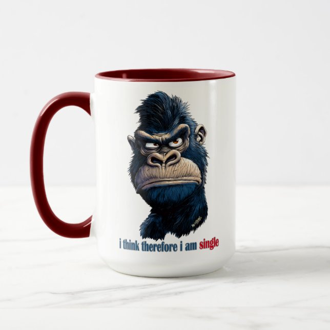 i think therefore i am single mug (Left)