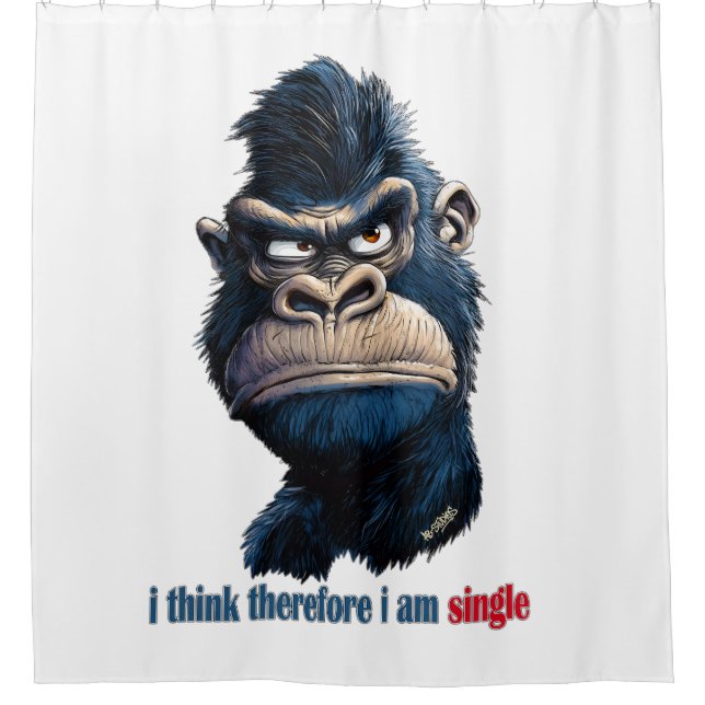 i think therefore i am single shower curtain (Front)