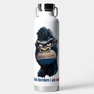i think therefore i am single water bottle