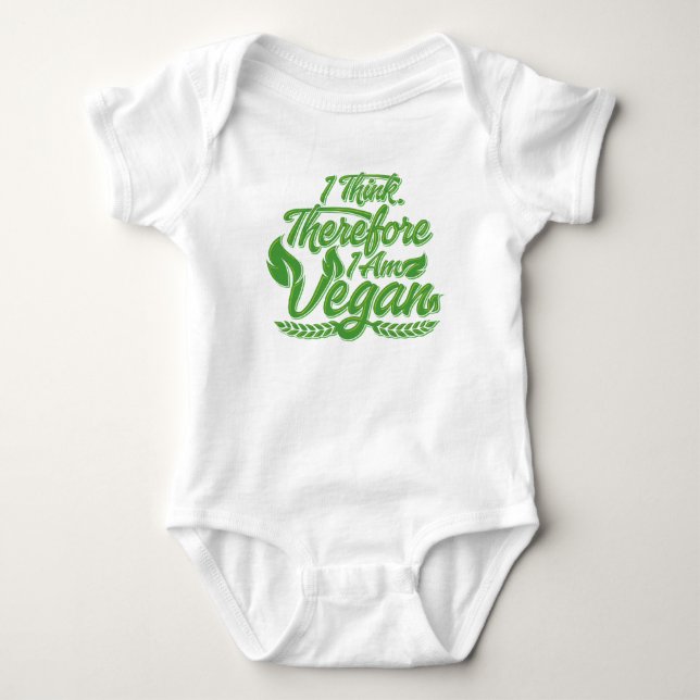 I Think, Therefore I Am Vegan Baby Bodysuit (Front)