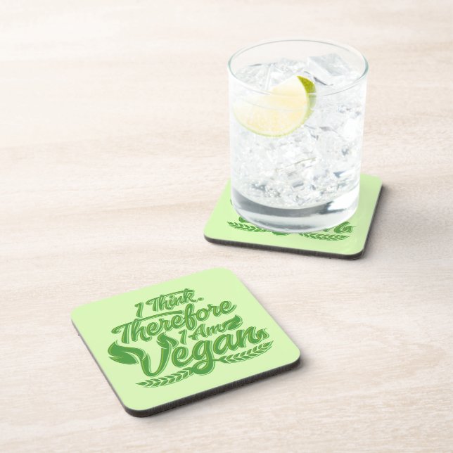I Think, Therefore I Am Vegan Coaster (Right Side)