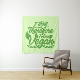 I Think, Therefore I Am Vegan Tapestry