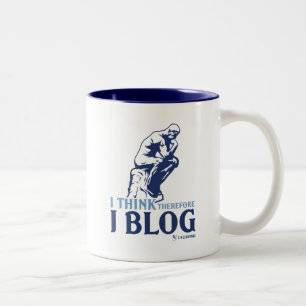 I Think, Therefore I Blog Two-Tone Coffee Mug