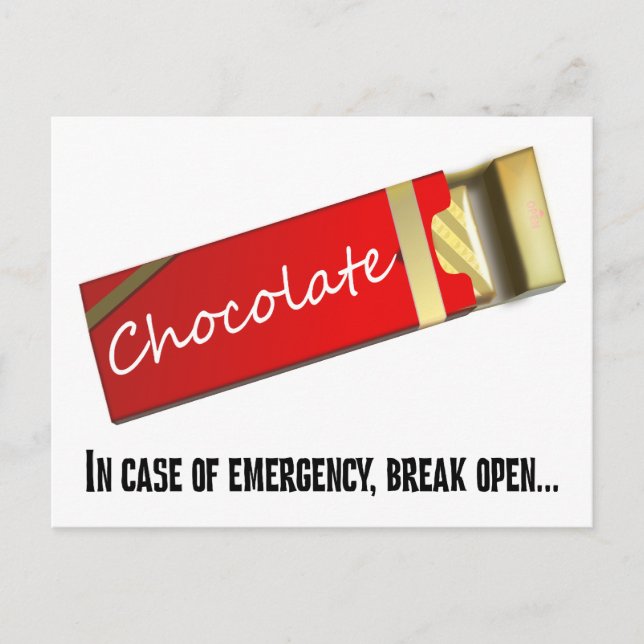I think this qualifies as a chocolate emergency postcard (Front)