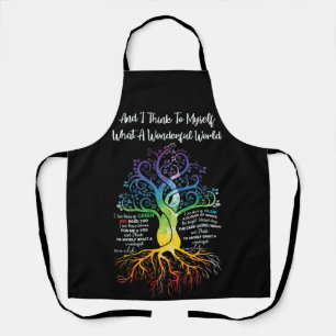 I Think To Myself What A Wonderful World Hippie Apron