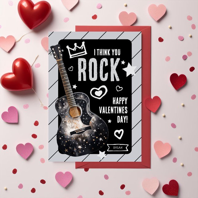 I Think You Rock' Kids Valentines  Holiday Card (Creator Uploaded)