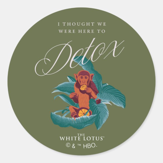 I Thought We Were Here to Detox - The White Lotus Classic Round Sticker (Front)