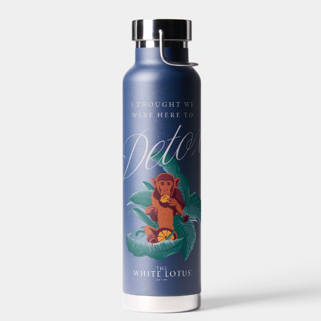 I Thought We Were Here to Detox - The White Lotus Water Bottle (Left)