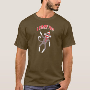 I throw poop sock monkey t-shirt