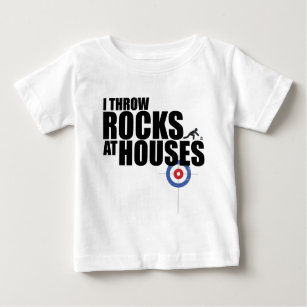 I throw rocks at houses curling baby T-Shirt
